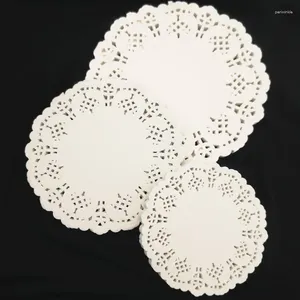Table Mats Round Lace Paper Doilies Assorted Sizes White Pink Gold Red Cake Mat Party Wedding Christmas Decoration Pad 100pcs