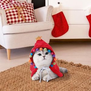 2023新しいクリスマスペットの服|クリスマスツリー猫ケープショールペット猫マントとドレスホリデーギフトクリスマスペットコスチューム