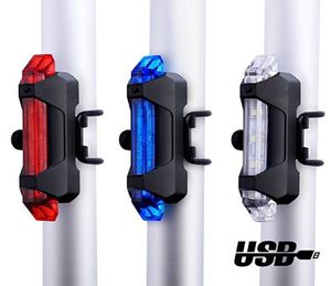 Cykelcykelljus laddningsbar LED -baklocka USB bakre svans Säkerhet VARNING CYKLING Ljus Portable Flash Light Super Bright1679997