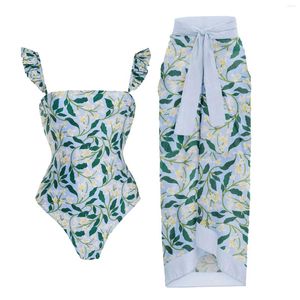 Push -calwe de banho feminino Biquíni feminino Conjunto de biquíni floral biquínis biquínis de maiô vintage Monokini 2 peças Tankini