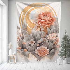 Seria gobelinów gobelin niestandardowy wszechświat księżyca tło wisząca tkanina ins kwiat nordycka domowa dekoracja salonu sypialnia gobeliny R0411