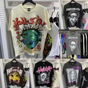 Hellstar Brand Designer Mens Designer T Shirts Sleeve Tee Men Women di alta qualità Street Hip Hop Fashion Thirt Hell Star Short Best Best