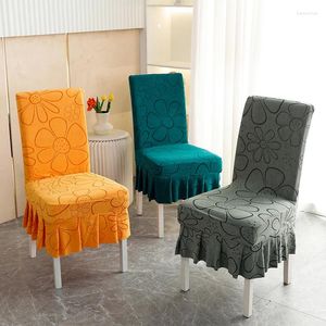 Chair Covers Jacquard Cover For Kitchen Dining Room Housse De Chaise Skirt Style Elastic Seat Home Protector