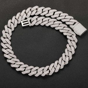 Anpassad pass diamanttest VVS Diamond Cuban Link Chain 20mm stor storlek tjock hiphop halsband män 925 smycken