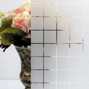 Window Stickers 75 200 Cm Static Cling Mosaic Square Stained Glass Film Door Decoration Opaque Privacy