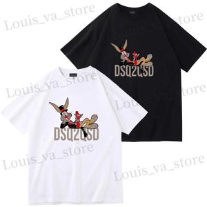 Męska koszulka Masowa Moda Letnia T-shirt Śliczny trend męski swobodny luźny koszulka krótkoterminowa Strtwear Bawełna para T-shirt 8314 T240411