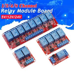 1/2/4/8 Channel Relay Switch Module with Optocoupler 5V 12V 24V Relay Module Board Shield Support High Low Level Trigger