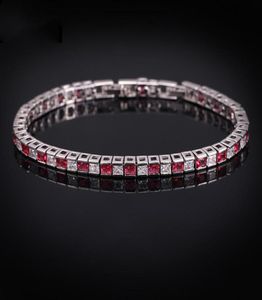 New Trendy White Gold Plated Square CZ Tennis Braclet for Girls Women for Party Wedding Gift for Friend8090104