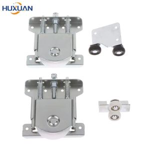 1/2pcs Heavy Wardrobe Sliding Door Pulley Hanging Wheel Cabinet Sliding Door Roller Surface Mounted Wheel Track Slot Accessories