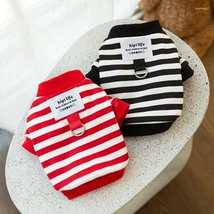 Roupas de vestuário de cachorro outono e inverno simples suéter listrado estilo casual gato gato de duas pernas ursinho urso animal de estimação