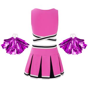 Crianças de meninas Cheer Dance Costume Cheerleading Uniform Cheers Impressão Cole