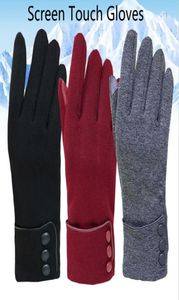 Ekran dokunmatik kış sıcak eldivenler ev tekstil bayanlar tam parmak moda peluş içinde bilek eldivenleri katı sıcak eldiven wy8686933833