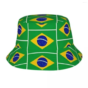 Basker Brazil National Flag Bucket Hats Panama Hat Children Bob Outdoor Fashion Fisherman For Summer Fishing Unisex Caps