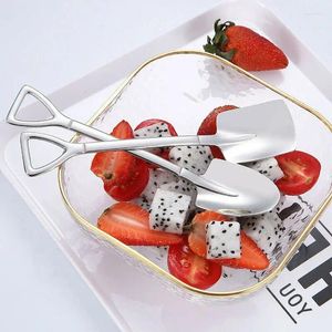 Spoons 8pc Creative Shovel Spoon Acciaio inossidabile Coffee Ice Cream Pacchetto