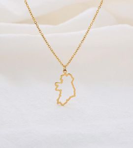 10 st kontur Republiken Irland Map Halsband Kontinent Europe Country Dublin Pendant Chain Halsband för Moderland Hemstad Iris9825243