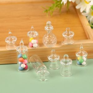 1:12 Dollouse Miniature Clear Glass Jar Candy Storage Storage Garraf