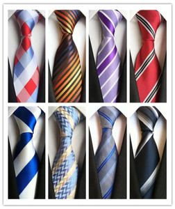 2019 Tie moda kravat erkek klasik bağlar resmi düğün iş kırmızı mor mavi şerit kravat erkekler için aksesuarlar kravat damat ti1381698