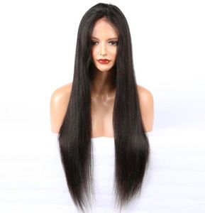 Human Hair Front HD Koronna peruka jedwabista prosta, wstępnie wyposażona linia włosów Brazylijska indyjska dziewica Pełna koronkowa peruki 150 Gęstość 10A99436466