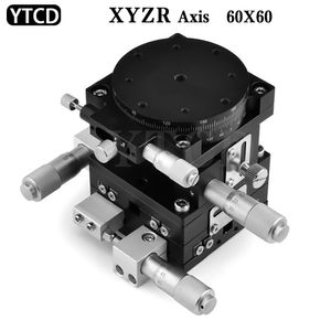 XYZR Axis 60*60mm LT60-LM Sliding Table V-type 4-Axis Fine-tuning Platform Manual Linear Platform Bearing Adjustment Slide 29.4N
