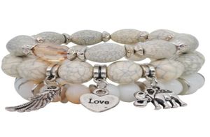 DHL Women Boho Bracelets Multi -Plant Ratch Beaderable Sackable Sealphant Wing Heart Charm nxnatural драгоценности драгоценных камней для женщин N5247855