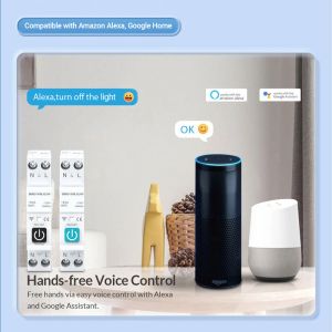 Tuya wifi smart circuitcher interruptor com medição de potência 1p 63a Din Rail Smart Life Control Switch Work com Alexa Google Home