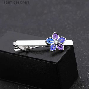 Tie Clips British Style Mens Business Shirt Fashionable and Simple Floral Copper Tie Clip Cufflinks Womens Beauty Graduation Gift Y240411