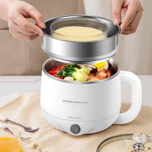 Multicookers Multifunktionell elektrisk potten Portable Mini Rice Cooker Food Grade rostfritt stål Electric Hot Pot With Steamer Electric Cooker