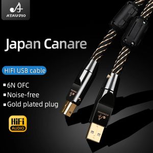 Złącza HiFi USB OTG kabel typu A do B kabel USB 6N OFC Type C do typu B kabel audio Dekoder karty dźwiękowej DAC Ab Shield USB Cabl