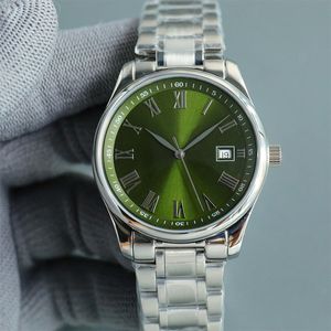 Titta på män 40mm automatisk mekanisk rörelse romerska siffror Designer Mens Watches Sapphire Glass läderband Vattentät affärsbringan Montre de Luxe