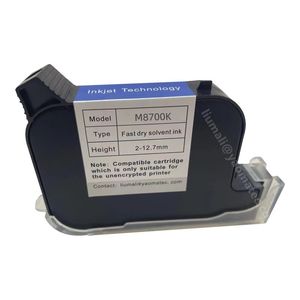M8700K 12,7 mm handhållen termisk bläckstråleskrivare Fast Dry Eco Solvent Ink Patron för okrypterad handhållare skrivare
