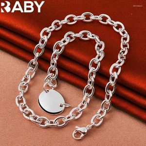 Correntes Urbaby 925 Sterling Silver Oval Tag Chain Chain for Man Woman Charms Wedding Fashion Engagement Party Jóias por atacado