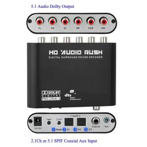 Connectors Digital 5.1 Audio Decoder Dolby SPDIF DTS/AC3 OPTICAL TO 5.1CCHANNEL RCA -Analogwandler -Sound -Audio -Adapterverstärker für TV