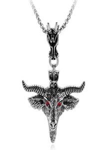 Pendant Necklaces BUDROVKY Pentagram Goat Head Necklace Amulet Sabbatic Occult Red Eye For Women Men Fashion Jewelry Collar Choker5312317