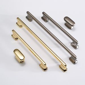 Modern Drawer Pulls Zinc Alloy Kitchen Hardware Modern Dresser Bar Pulls Light Luxury Pearl Gray Gold Cabinet Handles