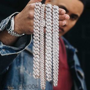 Necklace 14k 18k Gold Plated Cz Iced Out Diamond Hip Hop Jewelry Cuban Chain Link Cadena Cubana Men 2KRJ