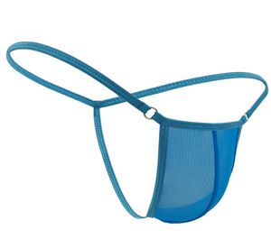 3 PC per inframoli sexy per canori di micro bikini gstrings cotone mesh mutandine trasparente sacchetto di cazzo bianche