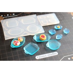 3D Mini Tray Candy Burs Silikonformar Epoxy Harts Gjutning Diy Craft Desktop Prydnad Mögel Handgjorda smycken Tool
