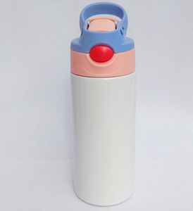 Ny 12oz sublimering sippy cup 350 ml sublimering barn vattenflaska med halmlock bärbart rostfritt stål dricka tumlare dh4573970