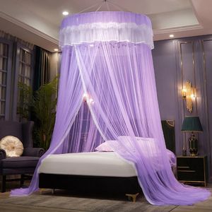 Canopy pendurado para crianças da cama de decoração de garotas Cortina de cama para berçário Luxo Anti-Mosquito sem estrelas fluorescentes para meninas cama