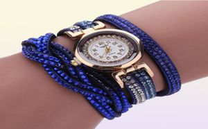 Mody kobiet skórzany zespół mały dial renogio feminino diamentowe bransoletki zegarki kwarcowe nadgarstki arabskie cyfry zegarowe