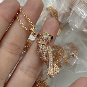 Projektant Charm Carter Full Diamond Lopard Chain High Edition Precision Craft Naszyjnik Wielki Luksus i spersonalizowany