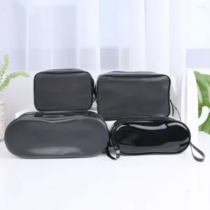 Förvaringspåsar PVC Make Up Pouch Black/Silver Color Beauttian Cosmetic Holder Travel Organizer Clear Makeup Cases Outdoor