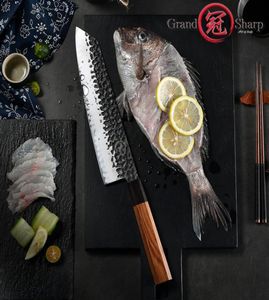 9 tum handgjorda kock039s kniv 3 lager aus10 japansk stål kiritsuke kök kniv skivning fisk kött matlagningsverktyg grandshar4621776