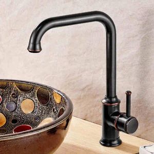 Bathroom Sink Faucets Oil Rubbed Bronze/Antique Brass Kitchen Basin Faucet Mixer Tap Single Handle Hole Solid Deck Mounted