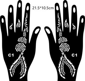 Heta nya tillfälliga tatuering stencils spetsöverföring svart henna hand arm ben fötter tatuering dekal henna klistermärken konst ansiktsfärger