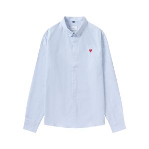 Y2K modne damskie koszulę z długim rękawem jesień 2024 Summer Amis nowy wzór w kształcie serca luźne koszula top męski przystojny strój uliczny