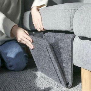 Organizador de bolso de cabola de cabola de cabola pendurado saco de armazenamento de mesa de cama de mesa de sofá -sofá de controle remoto de controle suspenso no sofá bolsos