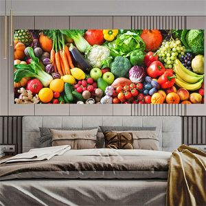 Canav di cibo sano che dipingono poster di frutta e verdura e stampe arte da parete immagini di cibo verde per soggiorno decorazioni per la casa