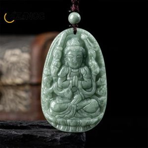 Jadeite naturale otto divinità Guardian dei dodici pendenti zodiacali nativi Buddha Guanyin Bodhisattva Maschio e femmina pendenti