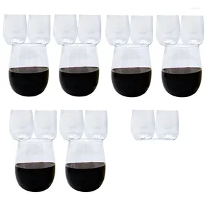 Tek kullanımlık fincan pipetler 20pcs STEMLESS Plastik Şarap Camları Şampanya Kokteyl Partiler için